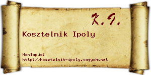 Kosztelnik Ipoly névjegykártya